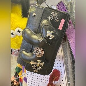 Black Wallet with Silver Accents
